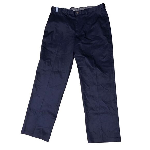 NEW WITH TAGS Haggar FLAT FRONT Classic Fit 38W X 32L Mens KHAKI blue Pants HIDD - Picture 1 of 10